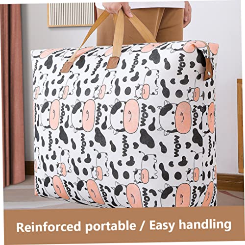 Nirelief Large Storage Bag with Zipper Moving Storage Bag Heavy Duty Clothes Bedding Storage Bag for Moving House Packing Bag for Home Travel M 52 * 17 * 40cm.