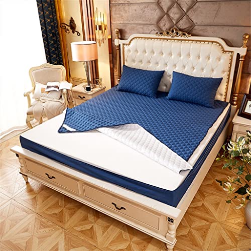 Padded Quilted Mattress Cover with Zip Mattress Cover Soft King Quilted Bed Quilted Sheet ( Color : D , Size : 160x200x15cm )