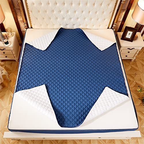 Padded Quilted Mattress Cover with Zip Mattress Cover Soft King Quilted Bed Quilted Sheet ( Color : D , Size : 160x200x15cm )