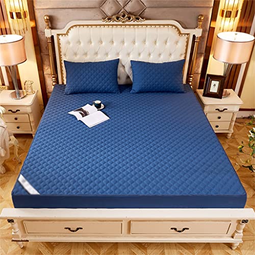 Padded Quilted Mattress Cover with Zip Mattress Cover Soft King Quilted Bed Quilted Sheet ( Color : D , Size : 160x200x15cm )