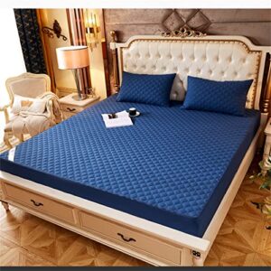 Padded Quilted Mattress Cover with Zip Mattress Cover Soft King Quilted Bed Quilted Sheet ( Color : D , Size : 160x200x15cm )