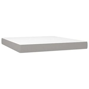 vidaXL Pocket Spring Bed Mattress Light Gray 59.8"x79.9"x7.9" Queen Fabric