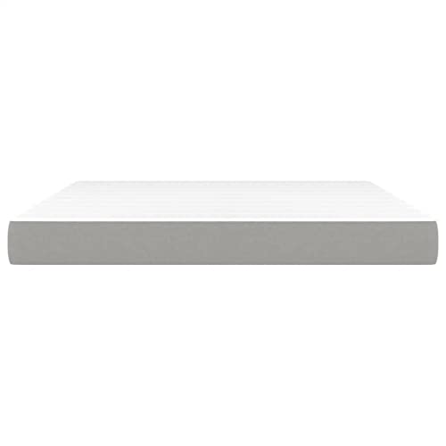 vidaXL Pocket Spring Bed Mattress Light Gray 59.8"x79.9"x7.9" Queen Fabric