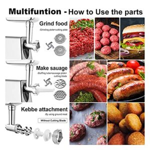 KUUNLESIN Meat Grinder, Electric Meat Grinder, 350W[2800W Max], Sausage Maker, Meat Mincer, Meat Sausage Machine, 4 Sizes Plates,Sausage & Kubbe Kit for Home Kitchen & Commercial Using.