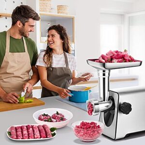 KUUNLESIN Meat Grinder, Electric Meat Grinder, 350W[2800W Max], Sausage Maker, Meat Mincer, Meat Sausage Machine, 4 Sizes Plates,Sausage & Kubbe Kit for Home Kitchen & Commercial Using.