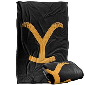 yellowstone blanket, 36"x58" yellowstone y branding logo silky touch super soft throw blanket