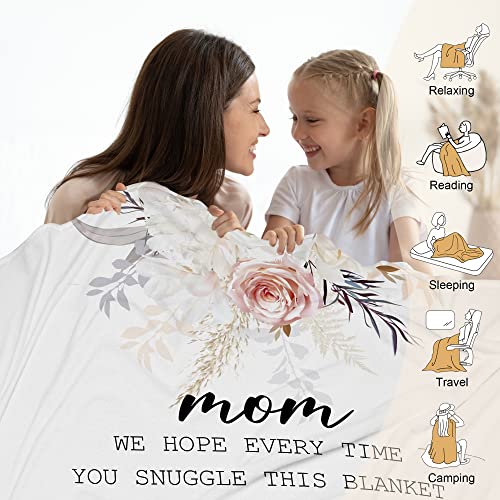 Lopevctor Gifts for Mom,Mom Blanket, from Daughter Son,Gifts for Anniversary Mom Birthday Gifts,to My Mom Throw Blanket for Bed Couch Travel 60"x80"