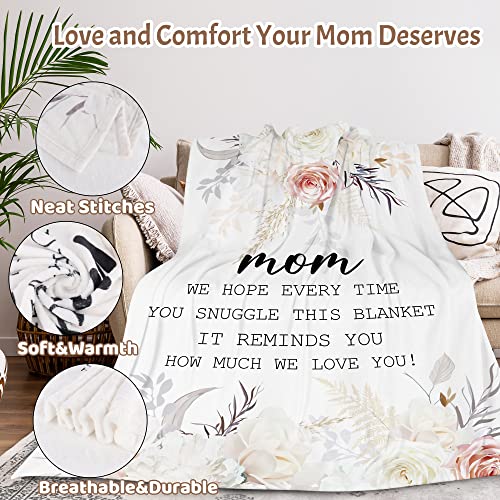 Lopevctor Gifts for Mom,Mom Blanket, from Daughter Son,Gifts for Anniversary Mom Birthday Gifts,to My Mom Throw Blanket for Bed Couch Travel 60"x80"