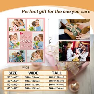 Custom Blanket with Photos Text, Personalized Gifts for Mom-Best Mom Ever Blanket Soft Blanket for Mom Grandma Birthday Gifts, Multiple Colors Sizes Soft Flannel Blankets, 6 Photo Collage