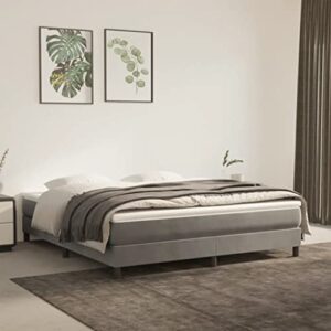 vidaxl pocket spring bed mattress light gray 59.8"x79.9"x7.9" queen velvet