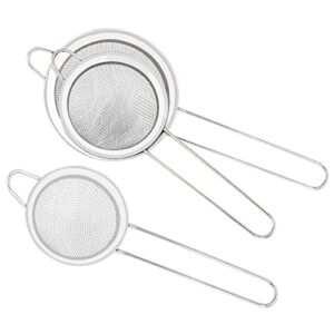 17supply multifunctional stainless steel filter spoon, 3-piece fine mesh filter， made of stainless steel, easy to clean. safe, durable, and versatile, it can meet every need in the kitchen.