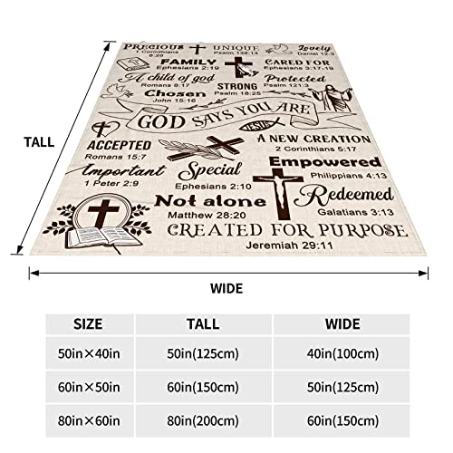 AJIIUSV Christian Gifts for Men Women, Christian Blanket Fathers Day Blankets for Dad Grandpa Uncle Gifts Birthday Gifts for Women Men Religious Gifts Blanket Bible Verse Inspirational Gifts 50"x60"