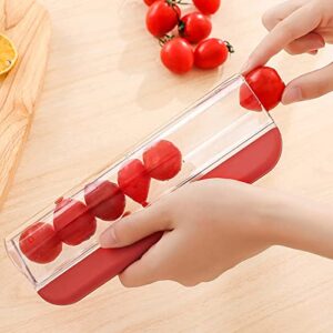 Tomato Slicer Multi-Function Grape Cutter Small Fruit Cutter Grape Kitchen Accessories Cake Decoration Tool Fruit Slicer (Red)