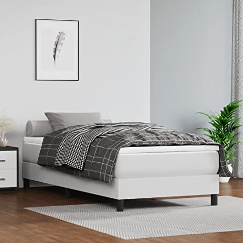 vidaXL Pocket Spring Bed Mattress White 39.4"x74.8"x7.9" Twin Faux Leather