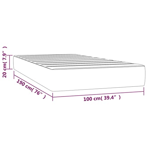 vidaXL Pocket Spring Bed Mattress White 39.4"x74.8"x7.9" Twin Faux Leather