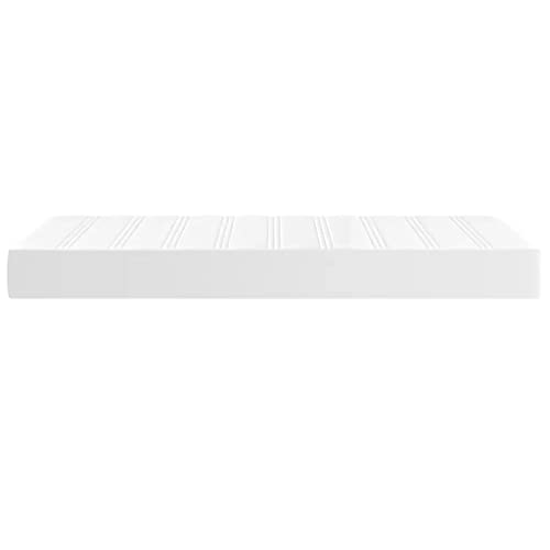 vidaXL Pocket Spring Bed Mattress White 39.4"x74.8"x7.9" Twin Faux Leather