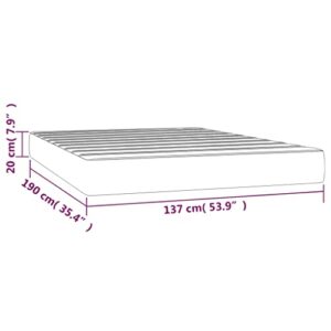 vidaXL Pocket Spring Bed Mattress Black 53.9"x74.8"x7.9" Full Faux Leather