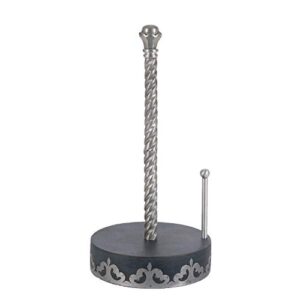 gray-washed metal-inlay paper towel holder