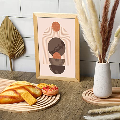 2 Pcs Decorative Wood Cutting Board Wooden Board Rainbow Shaped Wood Serving Board Boho Cutting Board Decor Serving Trays for Home Kitchen Decoration (11.81 x 9.84 Inch, 5.91 x 5.91 Inch, Pine)