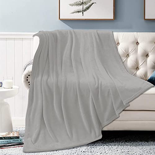 Angaja Light Grey Fleece Blanket Throw | Super Soft, Plush, Luxury Flannel Throw | for Bed, Sofa, Couch, Travel, Camping 40"x30"（XS） for pet