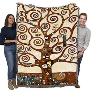 Pure Country Weavers Stoclet Frieze Blanket by Tree of Life - Gustav Klimt - Fine Art Gift Tapestry Throw Woven from Cotton - Made in The USA (72x54)