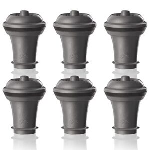vacu vin wine saver vacuum stoppers - set of 6, gray, for wine bottles - keep wine fresh for up to a week with airtight seal - compatible with vacu vin wine saver pump