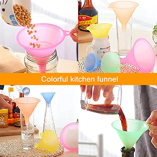 Kitchen Plastic Small Funnel, Liquid Small Funnel, Food Grade Plastic Funnel Set, 5 Sizes of Colorful Kitchen Funnel Set, Small Cooking Free Funnel, Kitchen Small Water Bottle Powder Funnel