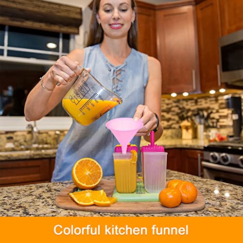 Kitchen Plastic Small Funnel, Liquid Small Funnel, Food Grade Plastic Funnel Set, 5 Sizes of Colorful Kitchen Funnel Set, Small Cooking Free Funnel, Kitchen Small Water Bottle Powder Funnel