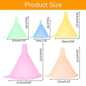 Kitchen Plastic Small Funnel, Liquid Small Funnel, Food Grade Plastic Funnel Set, 5 Sizes of Colorful Kitchen Funnel Set, Small Cooking Free Funnel, Kitchen Small Water Bottle Powder Funnel