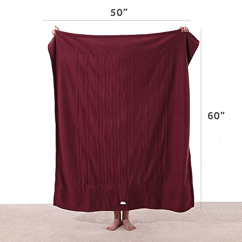 Sunbeam Royal Ultra Cabernet Heated Personal Throw / Blanket, Cozy-Warm, Adjustable Heat Settings