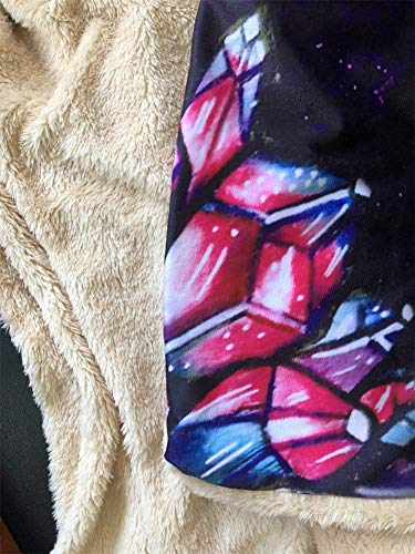 Kugin Soft Hoodie Blanket Adult Men Women, Wearable Hooded Animal Blankets, Mystical Wolf Pattern, Soft Cozy Fleece Blanket 59"x79 (Blanket 11,1500x1300mm)