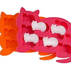 LYWOO Cat Shaped Silicone Ice Cube Molds and Tray, Pack of 2