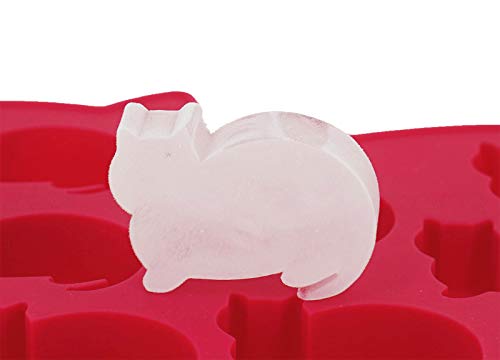 LYWOO Cat Shaped Silicone Ice Cube Molds and Tray, Pack of 2