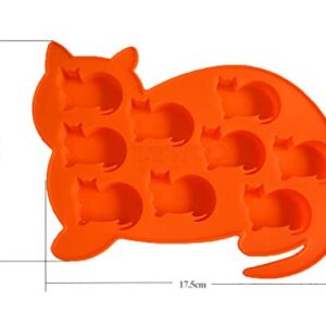 LYWOO Cat Shaped Silicone Ice Cube Molds and Tray, Pack of 2