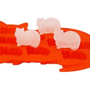 LYWOO Cat Shaped Silicone Ice Cube Molds and Tray, Pack of 2