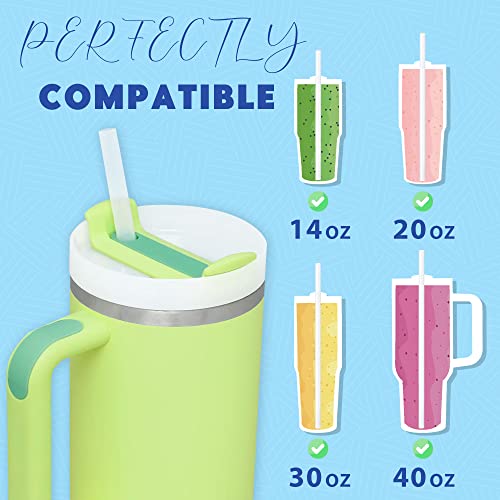 Replacement Silicone Straws for Stanley 40 oz Adventure Tumbler, 6 Pack Reusable Food Grade Silicone Straws with Cleaning Brush, Can be Cut Off — for Stanley Cup 40 oz Water Jug Accessories, 12" Long