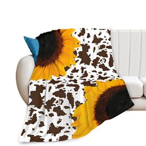 sunflower blanket soft warm throw blanket for kids adults gift,lightweight cozy luxury flannel blankets for couch bed sofa 50"x40"