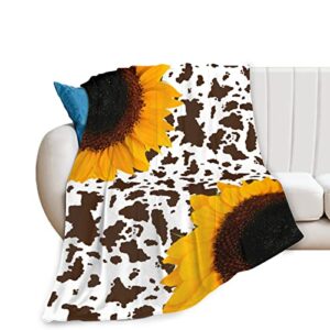 Sunflower Blanket Soft Warm Throw Blanket for Kids Adults Gift,Lightweight Cozy Luxury Flannel Blankets for Couch Bed Sofa 50"x40"