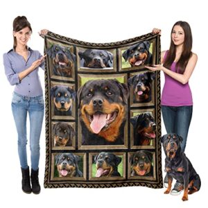 Rottweiler Blanket for Women Men, Rottweiler Gifts for Rottweiler Dog Lover, Super Soft Fuzzy Dog Throw Blanket Rottweiler Decor Plush Gift for Birthday Christmas 60x80 inch