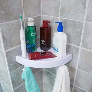 New Snap Up Corner Shelf Triple Bathroom Wall Corner Mount Storage Holder Kitchen Corner Storage Rack Non-marking Shelf with Hooks Easy to Install