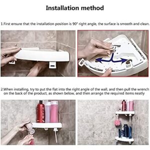 New Snap Up Corner Shelf Triple Bathroom Wall Corner Mount Storage Holder Kitchen Corner Storage Rack Non-marking Shelf with Hooks Easy to Install