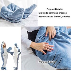 2023 New Shark Onesie Blanket Adult, Wearable Shark Blanket Hoodie for Adult, Shark Blanket Super Soft Cozy Flannel Hoodie Adult Shark Sleeping Bag (XL:210 * 90cm)