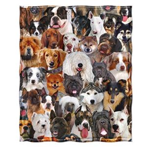 Jekeno Dogs Blanket Husky Shiba Inu Pomeranian Bull Terrier Smooth Soft Print Throw Blanket for Bed Couch Sofa Gift Kid Adult 50"x60"