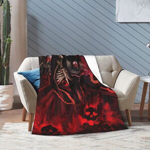 Uxodewor Anime Overlord Blanket Lightweight Microfiber Flannel Throw Blanket for Bedroom Livingroom Air Conditioning Blanket 50"x40"