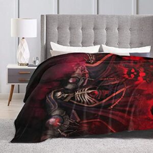 Uxodewor Anime Overlord Blanket Lightweight Microfiber Flannel Throw Blanket for Bedroom Livingroom Air Conditioning Blanket 50"x40"