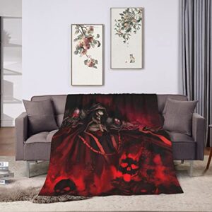 Uxodewor Anime Overlord Blanket Lightweight Microfiber Flannel Throw Blanket for Bedroom Livingroom Air Conditioning Blanket 50"x40"