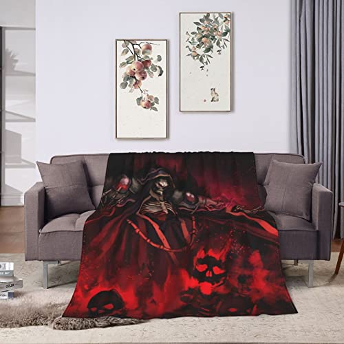 Uxodewor Anime Overlord Blanket Lightweight Microfiber Flannel Throw Blanket for Bedroom Livingroom Air Conditioning Blanket 50"x40"