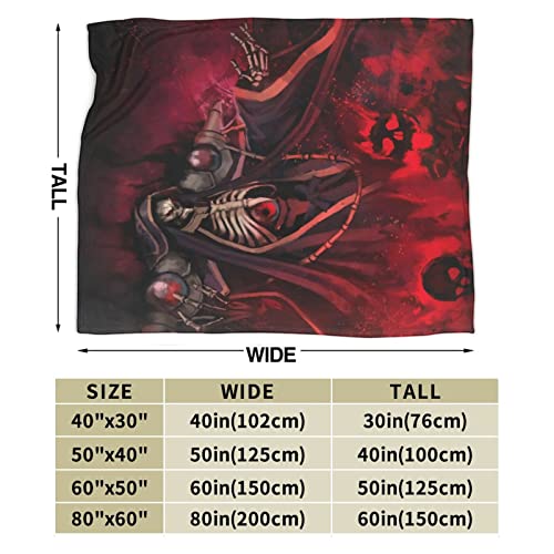 Uxodewor Anime Overlord Blanket Lightweight Microfiber Flannel Throw Blanket for Bedroom Livingroom Air Conditioning Blanket 50"x40"