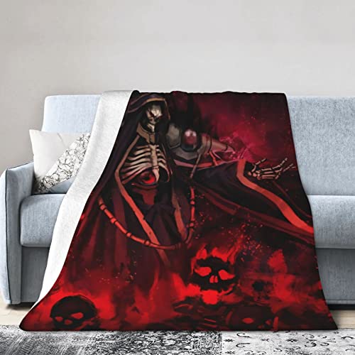 Uxodewor Anime Overlord Blanket Lightweight Microfiber Flannel Throw Blanket for Bedroom Livingroom Air Conditioning Blanket 50"x40"