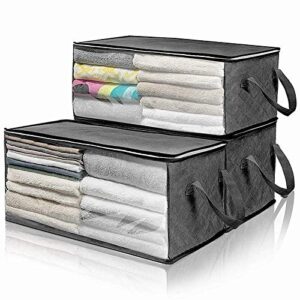 MXIAOXIA Quilt Storage Bags,Non-Woven Clothes Storage Boxes with Lids, Closet Storage Bags,-Proof and Dust-Proof Storage Bags (Color : E)